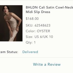 BHLDN cowl neck slip dress
